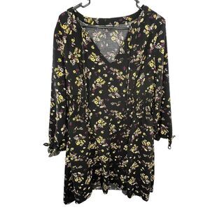 Torrid Black Knee Length Floral Dress